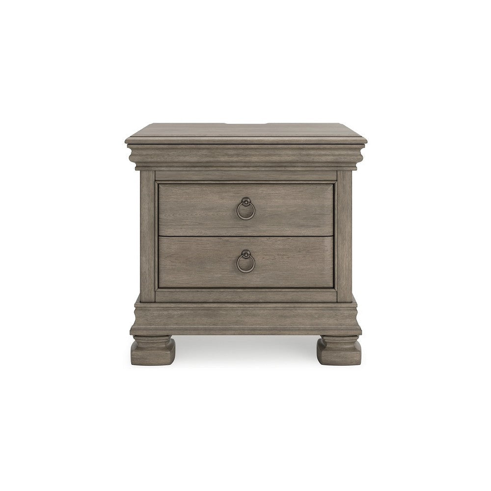Ashley Orny Nightstand | 3 Drawer | 28’’ | Light Gray Solid Hardwood Finish BM328293