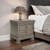 Ashley Orny Nightstand | 3 Drawer | 28" | Light Gray Solid Hardwood Finish