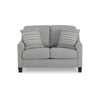 Ashley Blaire Loveseat | Gray Polyester | 2 Accent Pillows | Black Wood | 57’’ BM328294