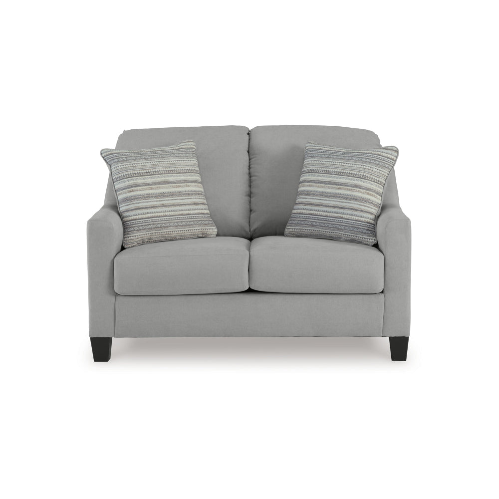 Ashley Blaire Loveseat | Gray Polyester | 2 Accent Pillows | Black Wood | 57’’ BM328294