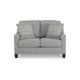 Ashley Blaire Loveseat | Gray Polyester | 2 Accent Pillows | Black Wood | 57’’ BM328294