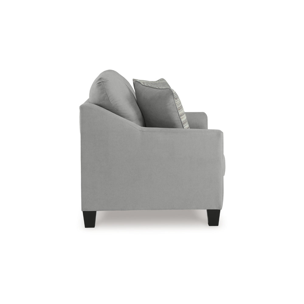 Ashley Blaire Loveseat | Gray Polyester | 2 Accent Pillows | Black Wood | 57’’ BM328294
