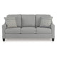 Ashley Blaire Sofa | Gray Polyester | 2 Accent Pillows | Black Wood | 80’’ BM328295