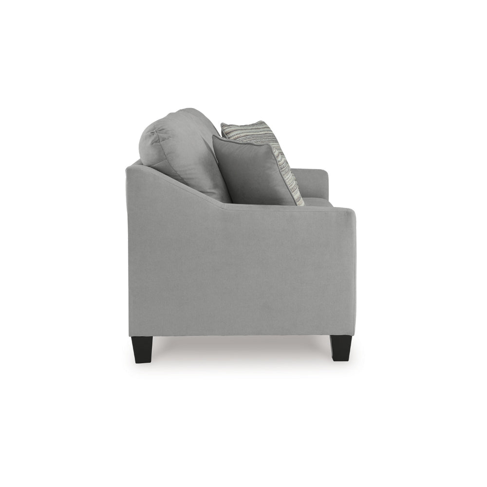 Ashley Blaire Sofa | Gray Polyester | 2 Accent Pillows | Black Wood | 80’’ BM328295