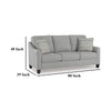 Ashley Blaire Sofa | Gray Polyester | 2 Accent Pillows | Black Wood | 80’’ BM328295