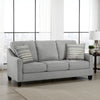Ashley Blaire Sofa | Gray Polyester | 2 Accent Pillows | Black Wood | 80"