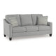 Ashley Blaire Sofa | Gray Polyester | 2 Accent Pillows | Black Wood | 80"