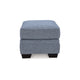 Ashley Sano Ottoman | Denim Blue Polyester | Soft Cushions | Black Wood | 38’’ BM328296