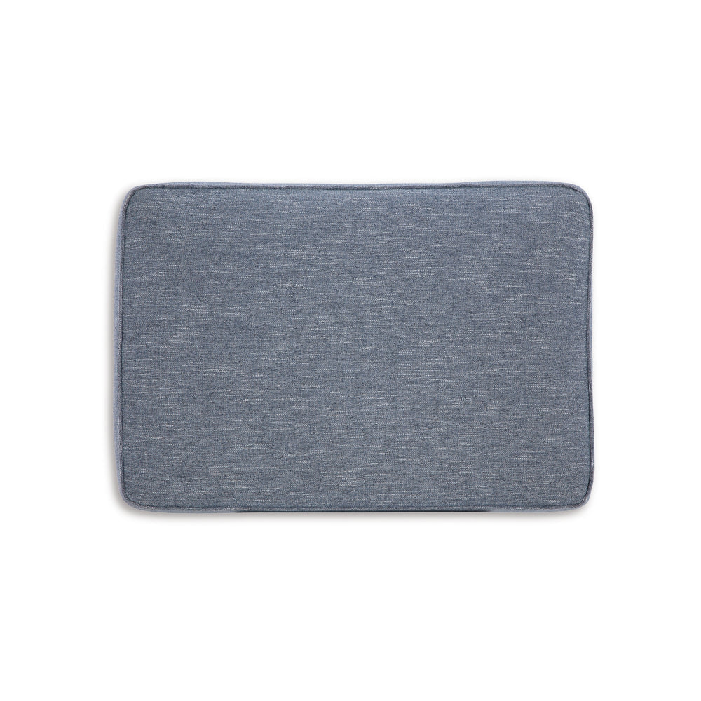 Ashley Sano Ottoman | Denim Blue Polyester | Soft Cushions | Black Wood | 38’’ BM328296