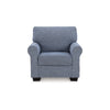 Ashley Sano Chair | Denim Blue Polyester | Soft Cushioning | Black Wood Frame BM328297