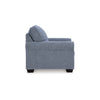 Ashley Sano Chair | Denim Blue Polyester | Soft Cushioning | Black Wood Frame BM328297