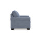 Ashley Sano Chair | Denim Blue Polyester | Soft Cushioning | Black Wood Frame BM328297