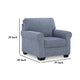 Ashley Sano Chair | Denim Blue Polyester | Soft Cushioning | Black Wood Frame BM328297