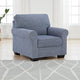 Ashley Sano Chair | Denim Blue Polyester | Soft Cushioning | Black Wood Frame