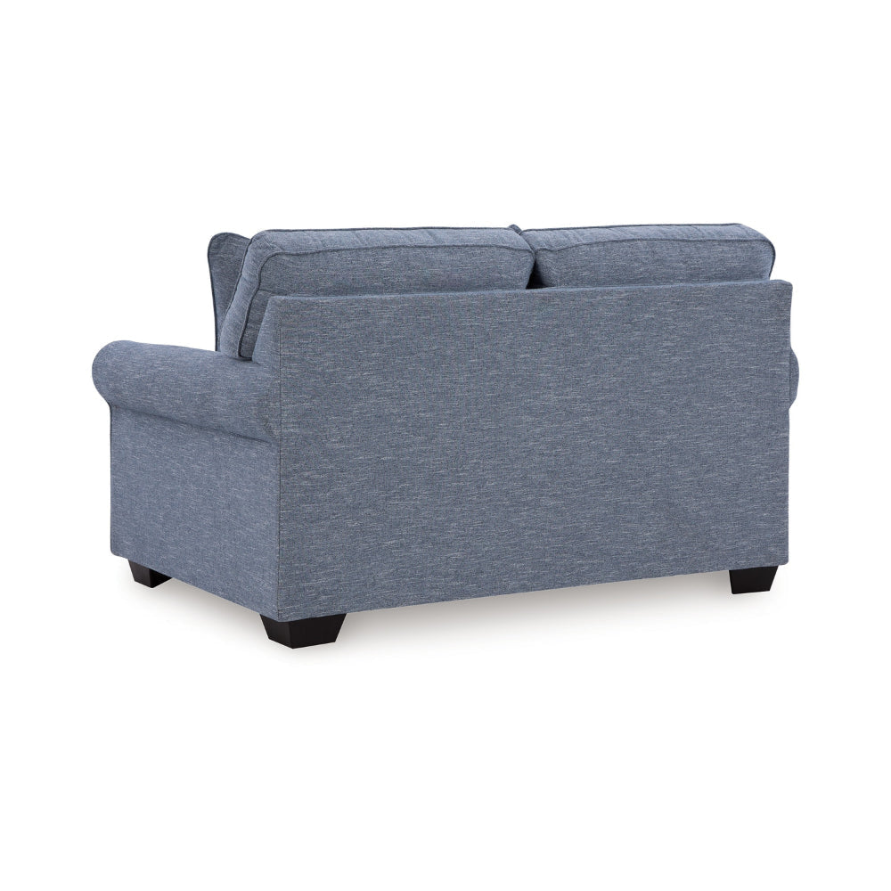 Ashley Sano Loveseat | Denim Blue Polyester | 2 Accent Throw Pillows | 63’’ BM328298