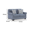 Ashley Sano Loveseat | Denim Blue Polyester | 2 Accent Throw Pillows | 63’’ BM328298