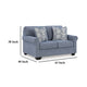 Ashley Sano Loveseat | Denim Blue Polyester | 2 Accent Throw Pillows | 63’’ BM328298