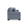 Ashley Sano Sofa | Denim Blue Polyester | 2 Accent Throw Pillows | 88’’ BM328299