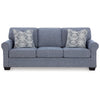 Ashley Sano Queen Sofa Sleeper | Blue Polyester | 2 Accent Pillows | 88’’ BM328300
