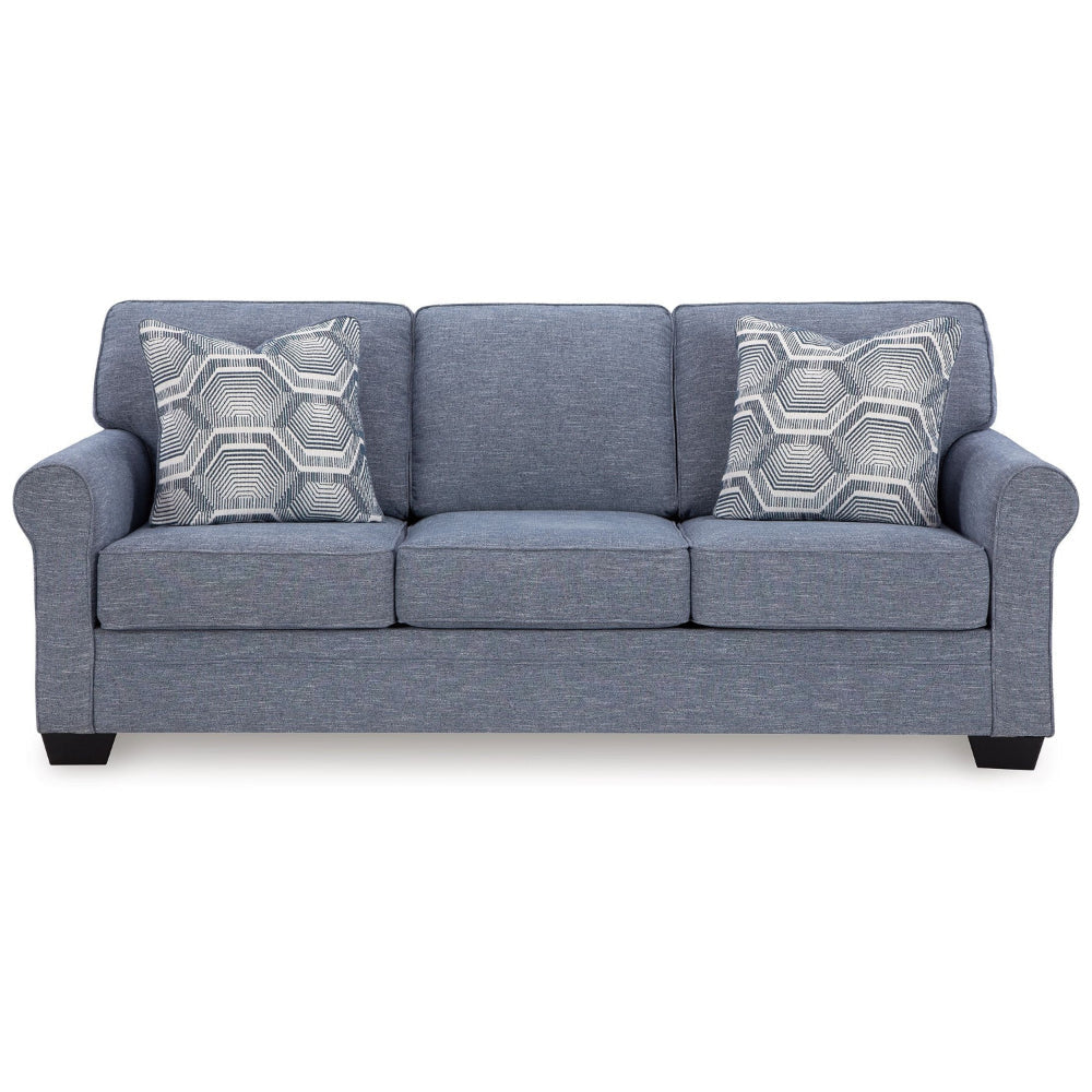 Ashley Sano Queen Sofa Sleeper | Blue Polyester | 2 Accent Pillows | 88’’ BM328300