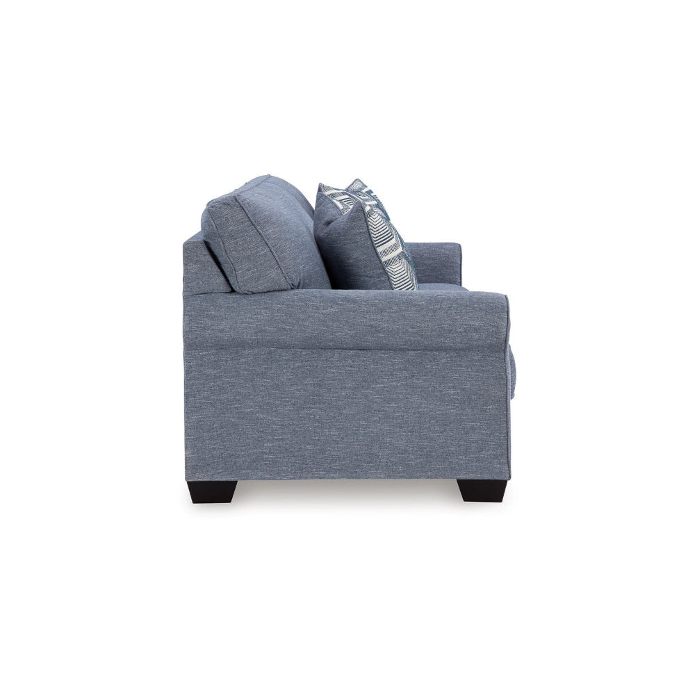 Ashley Sano Queen Sofa Sleeper | Blue Polyester | 2 Accent Pillows | 88’’ BM328300
