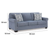 Ashley Sano Queen Sofa Sleeper | Blue Polyester | 2 Accent Pillows | 88’’ BM328300