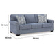 Ashley Sano Queen Sofa Sleeper | Blue Polyester | 2 Accent Pillows | 88’’ BM328300