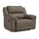 Ashley Larson Manual Recliner Oversize Chair | Brown Faux Leather Pillow Arms BM328303