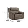 Ashley Larson Manual Recliner Oversize Chair | Brown Faux Leather Pillow Arms BM328303