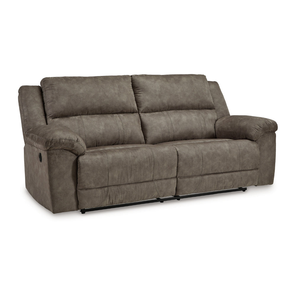 Ashley Larson Manual Reclining Oversize Sofa | Brown Faux Leather | 92"