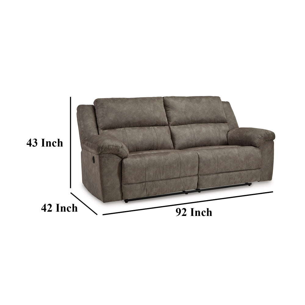 Ashley Larson Manual Reclining Oversize Sofa | Brown Faux Leather | 92’’ BM328304