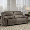Ashley Larson Manual Reclining Oversize Sofa | Brown Faux Leather | 92"