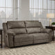 Ashley Larson Manual Reclining Oversize Sofa | Brown Faux Leather | 92"