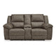 Ashley Larson Manual Double Recliner Oversize Loveseat | Brown Faux Leather BM328305
