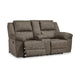 Ashley Larson Manual Double Recliner Oversize Loveseat | Brown Faux Leather BM328305