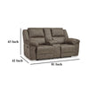 Ashley Larson Manual Double Recliner Oversize Loveseat | Brown Faux Leather BM328305