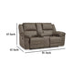 Ashley Larson Manual Double Recliner Oversize Loveseat | Brown Faux Leather BM328305