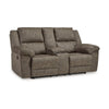 Ashley Larson Manual Double Recliner Oversize Loveseat | Brown Faux Leather BM328305