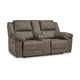 Ashley Larson Manual Double Recliner Oversize Loveseat | Brown Faux Leather BM328305