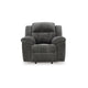 Ashley Briar Manual Rocker Recliner Chair | Dark Gray Polyester | Pillow Arms BM328309
