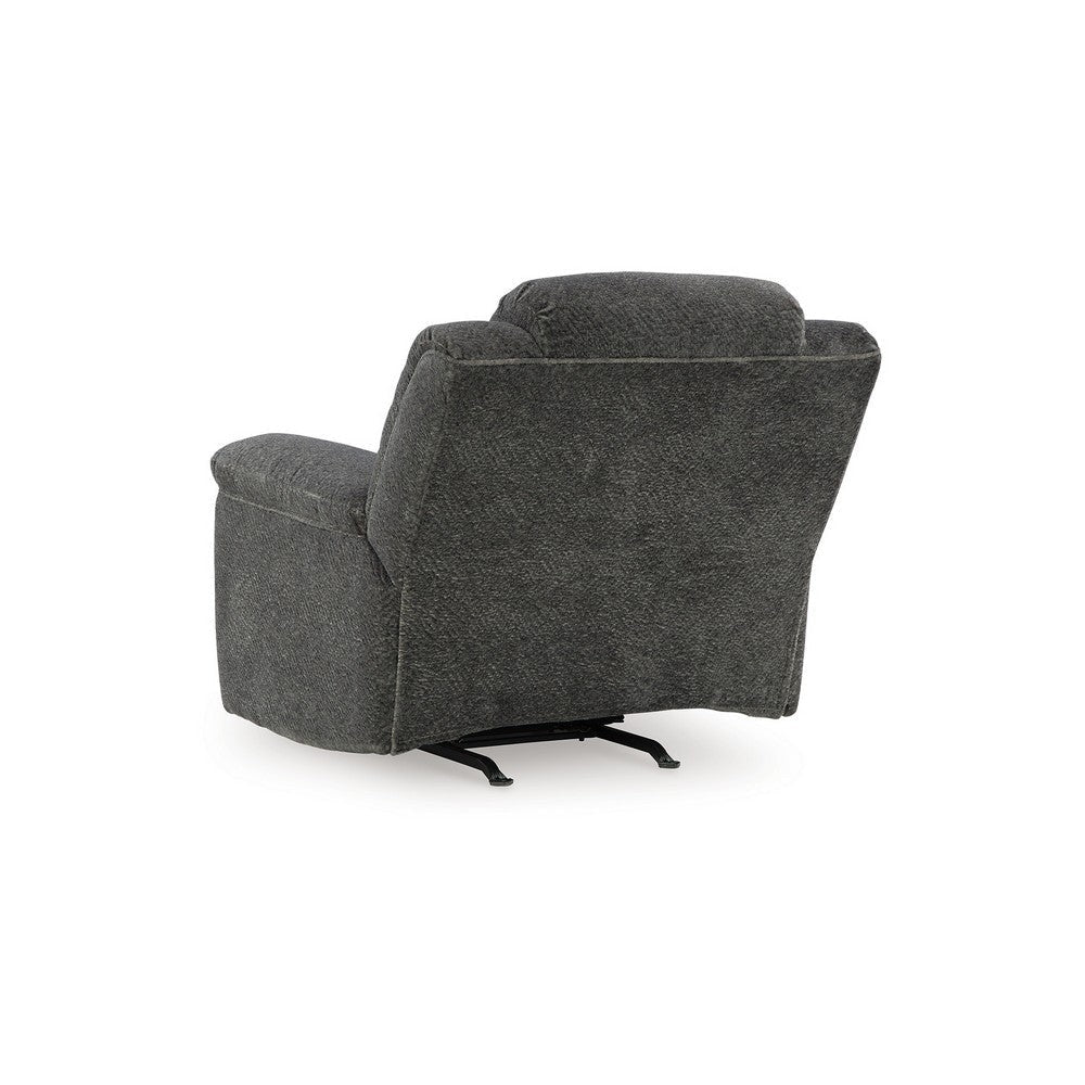 Ashley Briar Manual Rocker Recliner Chair | Dark Gray Polyester | Pillow Arms BM328309