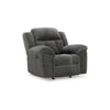 Ashley Briar Manual Rocker Recliner Chair | Dark Gray Polyester | Pillow Arms BM328309