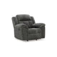 Ashley Briar Manual Rocker Recliner Chair | Dark Gray Polyester | Pillow Arms BM328309