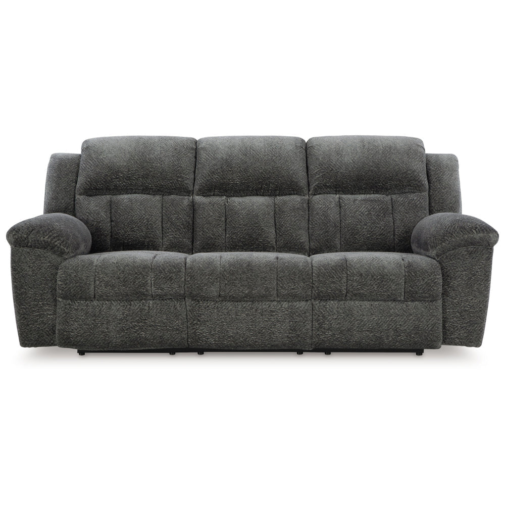 Ashley Briar Manual Reclining Sofa Dark Gray Polyester | Metal Frame | 91’’ BM328310