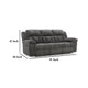 Ashley Briar Manual Reclining Sofa Dark Gray Polyester | Metal Frame | 91’’ BM328310
