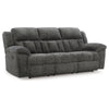 Ashley Briar Manual Reclining Sofa Dark Gray Polyester | Metal Frame | 91"