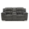 Ashley Briar Manual Double Reclining Loveseat | Dark Gray Polyester | 80’’ BM328311