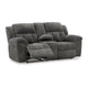 Ashley Briar Manual Double Reclining Loveseat | Dark Gray Polyester | 80’’ BM328311