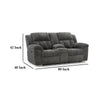 Ashley Briar Manual Double Reclining Loveseat | Dark Gray Polyester | 80’’ BM328311