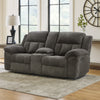 Ashley Briar Manual Double Reclining Loveseat | Dark Gray Polyester | 80’’ BM328311